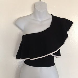 Black one shoulder top